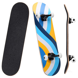 EIGFOH Ensemble complet de skateboard pour débutants - Planche en érable 7 plis Roues souples 54 mm 78A Camions en aluminium stables pour enfants et adultes - Product Image 1