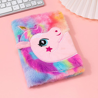 Carnet Kawaii A5 en Peluche Ours Mignon avec Serrure, Couverture en Tissu Imprimé, Reliure Cousue, Idéal Cadeau BTS pour Écrivains