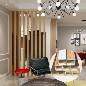 Trang Trí Trong Nhà Batten WPC Hollow Ống Vuông Cột Phân Vùng Bằng Gỗ Tường Gỗ Hạt Gỗ Gỗ Ống - Product Image 1