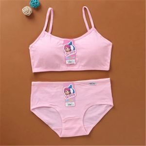 Ensemble de soutien-gorge pour filles I-0074, sans armatures, avec rembourrage, couleur unie, sous-vêtements et culottes pour adolescentes - Product Image 3