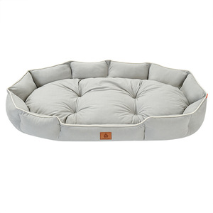FairyPet Round Pet <b>Bed</b> Beige Polyester Fiber Fill Non-Slip Base For Dog Winter Warmth All Seasons Use - Product Image 1