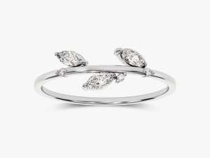 Scattered Diamond Wedding Band Cluster Moissanite Curved <b>Ring</b> Enhancer Gap Filler <b>Ring</b> <b>Stacking</b> Band 14K Gold Plated - Product Image 3