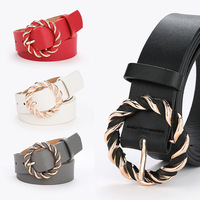 Cinturones de Metal Trenzado Vintage de JULUN para Mujer, Cinturón de Cuero Clásico para Dama, para Usar con Jeans