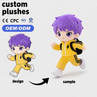 Peluche Anime Personnalisée en Coton, Taille sur Mesure, Figurine Détachable, Décorations, Poupée en Peluche Personnalisée en Position Debout ou Assise pour Cadeau