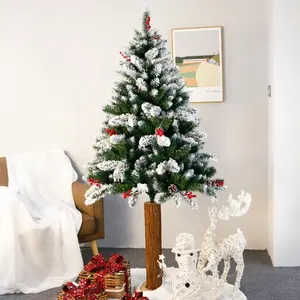 Hot sale In stock 180cm 6FT PVC Christmas Tree with Snow Artificial Christmas Decoration