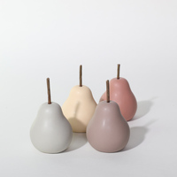 Statue de poire en céramique colorée, figurine de fruit mate, décoration de la maison, ornements de bureau, artisanat, décoration de table à manger