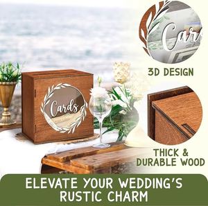 Rustic <b>Wedding</b> Reception Envelope <b>Card</b> <b>Boxes</b> - Product Image 3