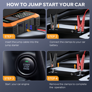 Kit d'outils d'urgence <span class=keywords><strong>12V</strong></span> voiture camion moto démarreur avec batterie 25000mAh 4500A courant de crête <span class=keywords><strong>pompe</strong></span> à Air multi-usage et Booster - Product Image 5