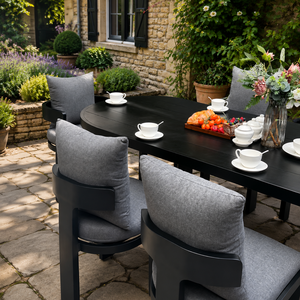 Mesa y Sillas de Comedor de Aluminio Grandes para 8 Personas, Diseño de Jardín, Resistentes a la Intemperie, para Exteriores - Product Image 5