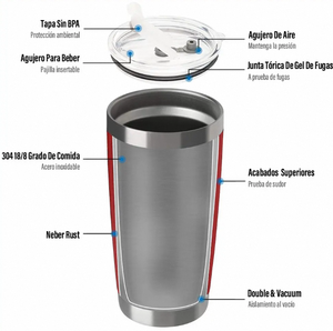 Tazza termica Vanow da 20oz in acciaio inossidabile con cannuccia e spazzolino, senza BPA, isolata sottovuoto, per uso esterno - Product Image 5