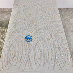 WS 2579 lãng mạn sequin hoa thêu <span class=keywords><strong>Net</strong></span> ren vải phi Bridal pháp ren vải - Product Image 2