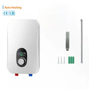 Aquecedor de água elétrico, 6kw, 220v, cozinha, mini aquecedor de água elétrico, sem tanque, com termostato instantâneo