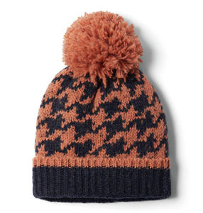 หมวกบีนนี่ถักหลากสีสำหรับผู้หญิงหมวกผ้าแจ็คการ์ดปักลาย3D เสื้อปอมปอมปอมสไตล์สตรีทแวร์ผ้าแจ็คการ์ด - Product Image 1