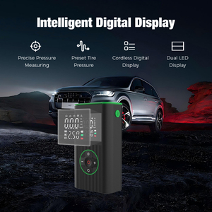 8000mAh 12V 便携式汽车电池应急启动器，带空气压缩机泵、移动电源和数字汽车轮胎充气机 - Product Image 4