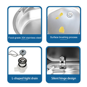 Cuisinière à <span class=keywords><strong>gaz</strong></span> GPL portable en acier inoxydable 304 au design moderne avec évier intégré <span class=keywords><strong>et</strong></span> couvercle en verre trempé <span class=keywords><strong>pour</strong></span> <span class=keywords><strong>camping</strong></span>-cars, caravanes <span class=keywords><strong>et</strong></span> cuisines de véhicules de loisirs - Product Image 2