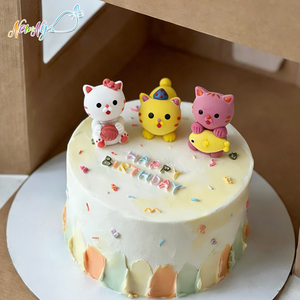 Manufacturer Wholesale Stock 3Pcs Food Grade Cartoon Candy Edible Sugar 3D <strong>Cat</strong> Shape Baking Topper for Birthday Cake Decoration - Product Image 1