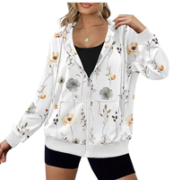 Sweat-shirts à capuche personnalisés en polyester par sublimation pour femmes, rose, amples, avec fermeture éclair, tenues décontractées pour femmes, fabricant