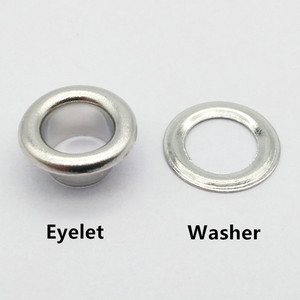 # 2B 9 millimetri esterno, 5 millimetri interno occhiello in metallo in colore argento occhiello in ottone per i vestiti - Product Image 3