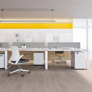 Moderne modulare weiße Büromöbel Schreibtisch arbeitsplatz 2 4 6 8-Personen-Sitzer Büroarbeit platz Schreibtisch Tisch für Mitarbeiter