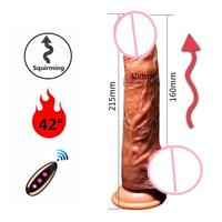 Pénis vibrant électrique chauffant télécommandé télescopique à prix abordable pour femmes - Jouet sexuel féminin - Masturbateur
