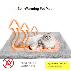 Zelfverwarmende verwarmingsmat voor huisdieren, geen elektriciteit nodig, warmte reflecterende Sherpa fleece honden- en kattenbedmat - Product Image 6