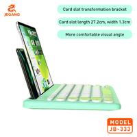 Clavier Jeqang arabe et anglais pour BT et prise en charge de la charge sans fil avec emplacement pour carte pour plusieurs appareils Clavier d'ordinateur portable