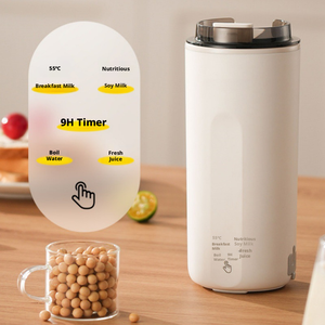 All-in-1 Portable Soy Milk Blender Maker 4 Blades 400ml S.S Inner Liner Low Noise 9H <b>Timer</b> Temp Leakproof Office Travel 9H <b>Timer</b> - Product Image 1