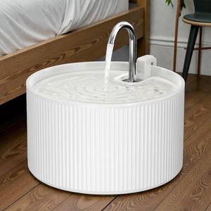 2.2L Eco-Friendly Durable Ceramic Cat Water Fountain Ultra-Quiet Motor Filtered Water Spill-Resistant Base Minimalist Design - Product Image 1
