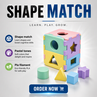 Cubo clasificador de formas geométricas impreso en 3D con tecnología FDM, juguete educativo de bloques multiforma para el aprendizaje infantil, OEM personalizado