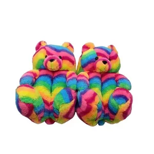 Moda orsacchiotto peluche scarpe da interno morbido massaggio e impermeabile natale per ciabatte per adulti stagioni invernali e primaverili - Product Image 2