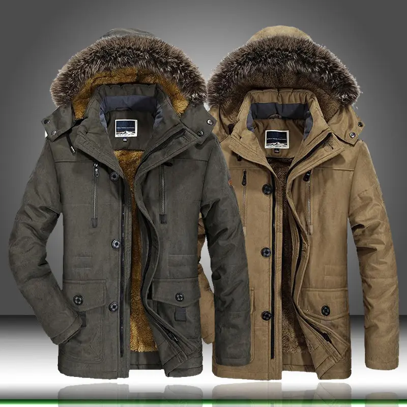 Parka personalizada de talla grande para hombre, abrigos de invierno acolchados, abrigo cálido con capucha para hombre, chaqueta Parka de invierno con forro polar