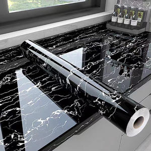Gran oferta, pegatinas de mármol negro extraíbles, papel de Contacto de pared autoadhesivo, papel tapiz de mármol brillante para <span class=keywords><strong>Baño</strong></span> - Product Image 1
