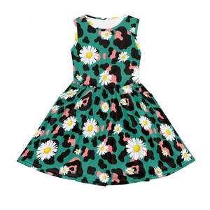 Patrón de margaritas de leopardo, trajes de verano para niñas, vestido informal para niñas pequeñas, <span class=keywords><strong>Ropa</strong></span> para Niñas, <span class=keywords><strong>ropa</strong></span> para niños de 2 a 5 años - Product Image 3