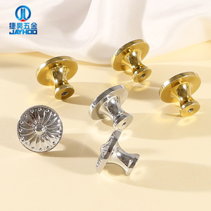 JAYHOO French Style Round Brass Cabinet Knobs Silver Gold Plated Drawer Cabinet <b>Door</b> <b>Handles</b> Durable Modular Installation - Product Image 4