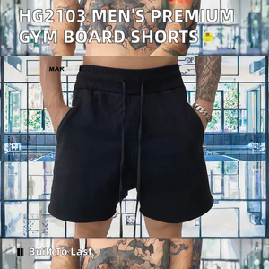 Shorts de sport pour hommes HG2103 – Qualité supérieure, tricoté uni, écologique, taille mi-haute, longueur genou, essentiels Hip Hop - Product Image 2