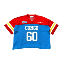 Maillot de football personnalisé avec logo, nouveau design d'été, manches courtes, lettres jacquard brodées, tricoté