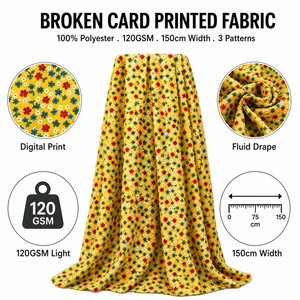 Tissu imprimé Broken Card 120GSM 100% Polyester à motif floral Ditsy tissé pour robes d'été, chemisiers, jupes 150cm - Product Image 1