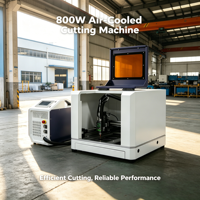 Machine de découpe laser à fibre mini 800W refroidie par air, machine de découpe de métal à grande vitesse
