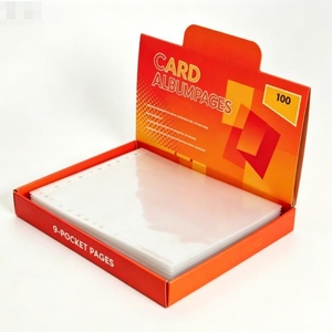 Pages de classeur transparentes à 9 pochettes, protège-cartes à 3 anneaux pour cartes de jeu TCG et cartes de sport à collectionner - Product Image 3