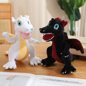 龙与恐龙毛绒玩具-毛绒动物玩偶-安抚伴侣-超柔软动物毛绒玩具 - 24 厘米 2 色套装 龙 - Product Image 2