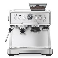 Aifa mesin pembuat Espresso, dapat disesuaikan ketel ganda pembuat kopi otomatis komersial mesin kopi Espresso dengan penggiling 20 Bar
