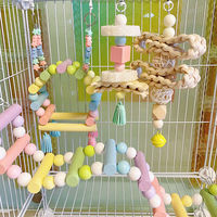 Échelle d'escalade pour perroquet, balançoire, jouet à mâcher en bois, corde suspendue, accessoires pour cage à oiseaux, perchoir, jouet en spirale, écologique