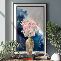 Offre Spéciale 120cm auto-adhésif 3D Vase fleur autocollant mural UV imprimé PVC pour la décoration de la maison