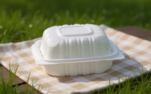 Contenitore per Pranzo Bianco in PP con Coperchio 6 X 6 Pollici Adatto al Microonde 1 Scomparto Design Minimalista - Product Image 2