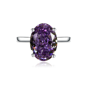 Nuevo Anillo <span class=keywords><strong>Ova</strong></span> Azul Marino, Elegante y Ligero, de Lujo, para Mujer, de Aleación, con Corte de Flor de Hielo, con Circonita de Alta Calidad, para Transmisión en Vivo - Product Image 3