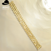 Bracelet géométrique en forme de flèche pour femme en or 9K-18K, incrusté de diamants de laboratoire ronds de 0,185 ct, bijoux de style moderne et nouveau