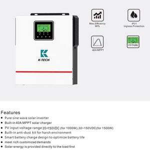1kw 12V 1.5kwsolar lai biến tần tinh khiết Sine Wave MPPT phí điều khiển tắt lưới năng lượng mặt trời biến tần - Product Image 3