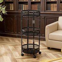 Mini Whirlwind, Étagère de rangement moderne de style chinois, Panier à fruits et légumes sur pied, Étagère de rangement pliable et rétractable
