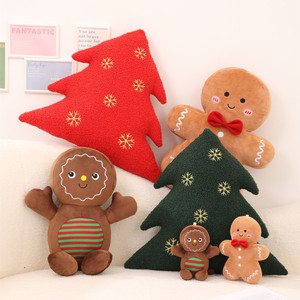 Vendita all'Ingrosso di Cuscini Decorativi Natalizi da 15-120cm, Bambole Cartoon, Albero di Natale, Omino di Pan di Zenzero, Giocattoli in Peluche - Product Image 1