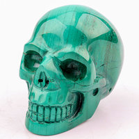 Vente en gros d'artisanat populaire naturel de haute qualité Agate de guérison Géode Quartz rose Crânes de cristal malachite pour décoration de Noël
